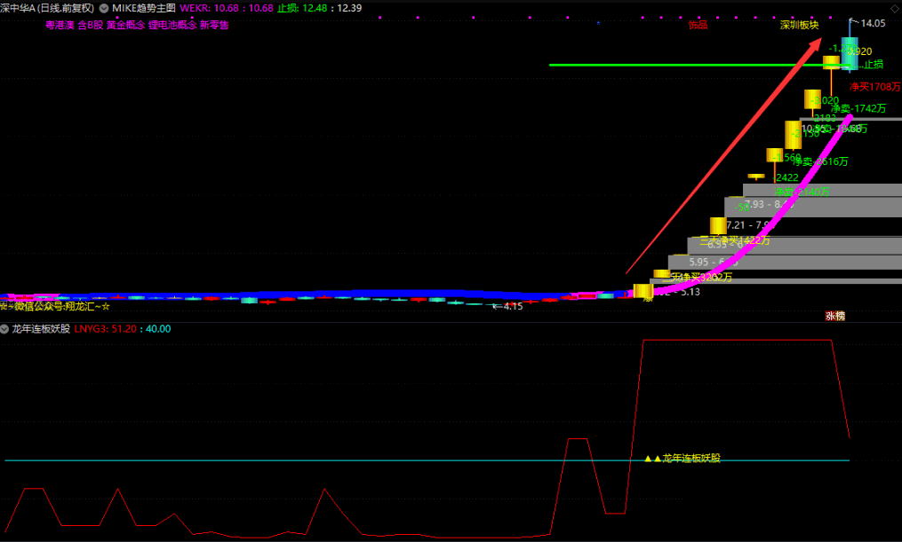 〖龙年连板妖股〗副图/选股指标 长白山/深中华A有信号 2024龙年首发 通达信 源码