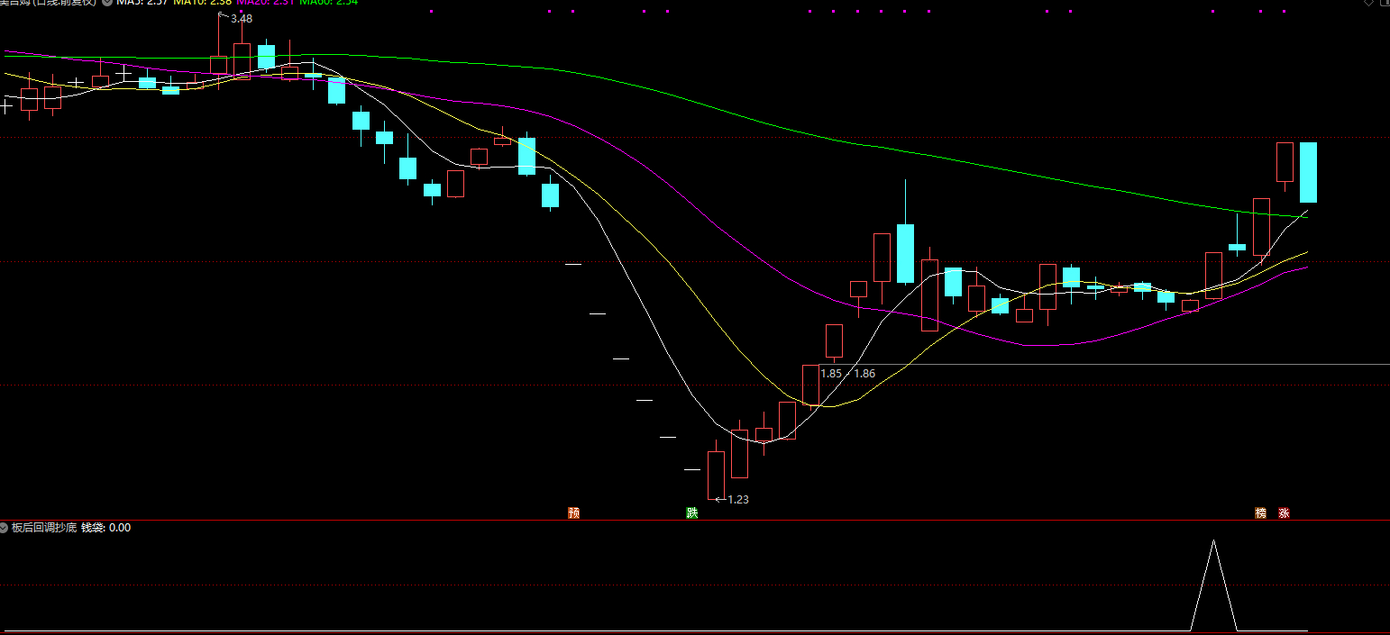板后回调 涨停板回调后买入副图+选股指标插图1