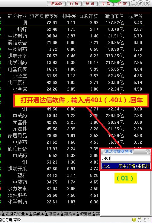 通达信排序设置方法插图