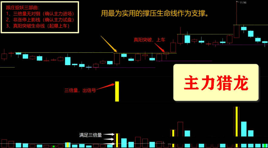 〖主力猎龙套装〗主图/副图/选股指标 解锁赢利之匙 探讨倍量之秘 找寻起爆之由 通达信 源码