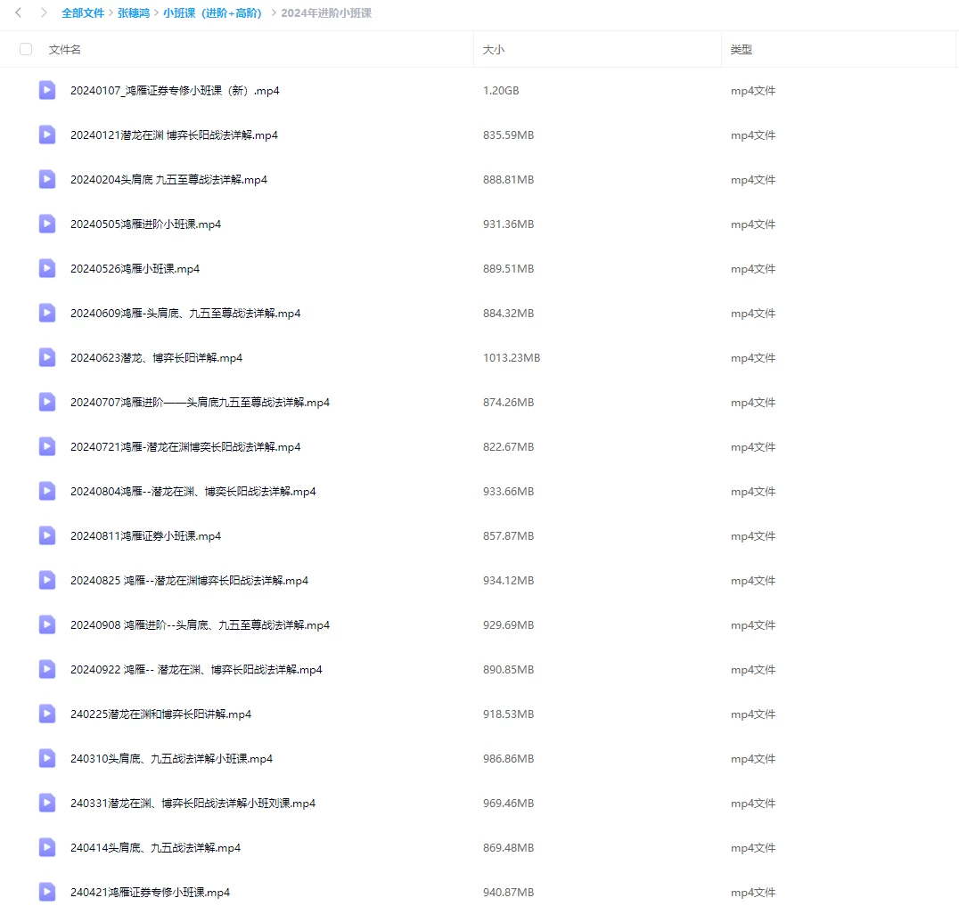 最新2024年张穗鸿老师[小班课+高级课]以及全套学习日报+最新指标 送24年3月线下课语音文稿插图10