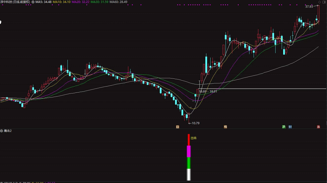 〖鹰击-2〗副图/选股指标 很有实战价值的指标 信号多 胜率更高插图1