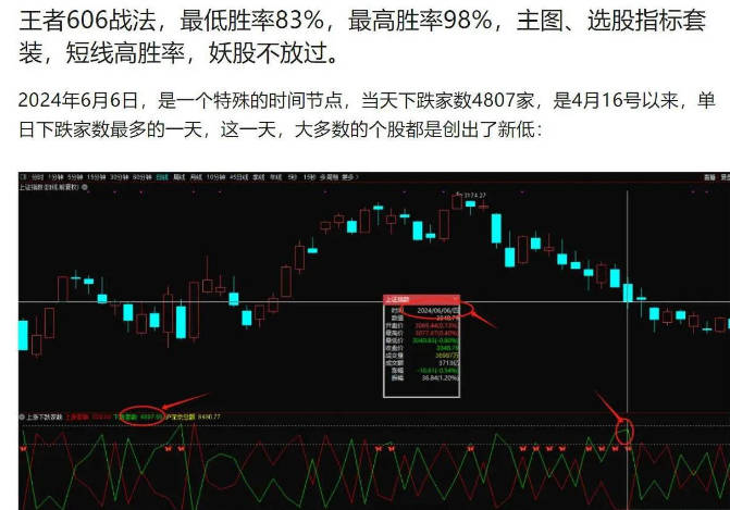 一招制胜系列〖王者606战法〗主图/副图/选股指标 短线最高胜率98% 统计胜率测评 手机适用