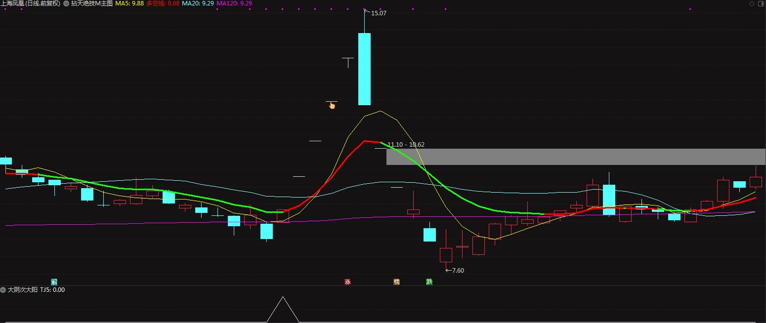 涨停缩量极大阴次大阳 副图/选股 成功率95%插图