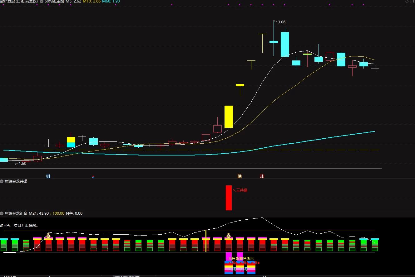 通达信【鱼游金龙】副图+选股，捕捉强势主升，暴雨入河鱼跃成龙共振信号，手机电脑通用，信号不飘逸插图1