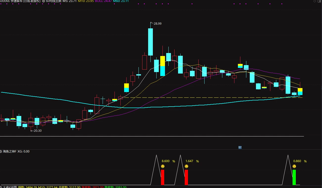 【海鱼之神】超短副图加打分，当前行情中的王者尾盘指标，今买明卖！插图1
