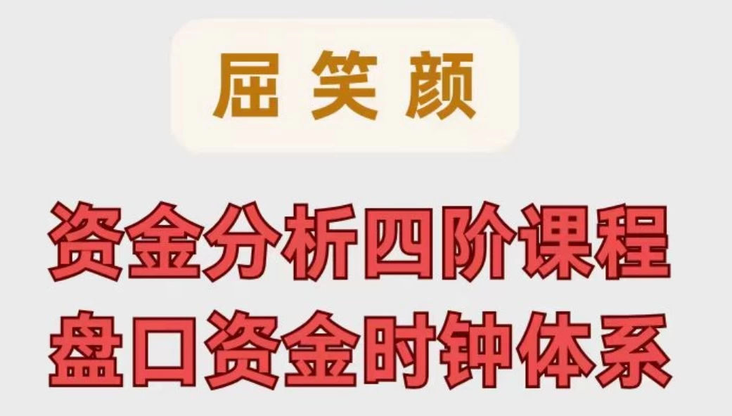 2024年屈笑颜资金分析四阶课程盘口资金时钟体系盘口资金四阶精华